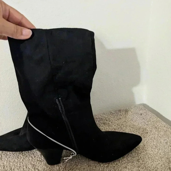 Universal Thread Ada Dress Boots Black‎ Faux Suede Size 9 NEW - Picture 9 of 11